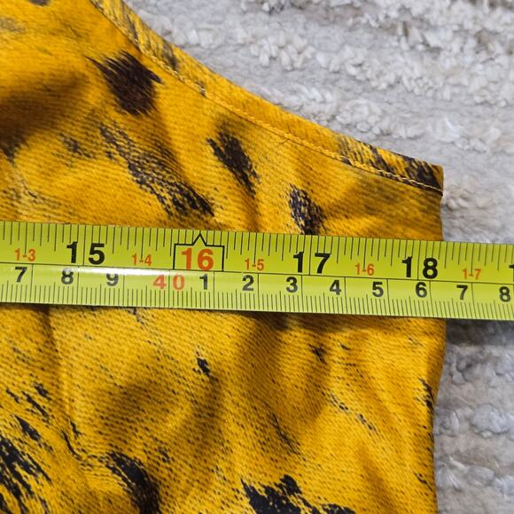 NWT All Saints Marta Tank Top Silk Blend Ronnie Draped Cami Ochre Yellow US10 - Picture 8 of 9